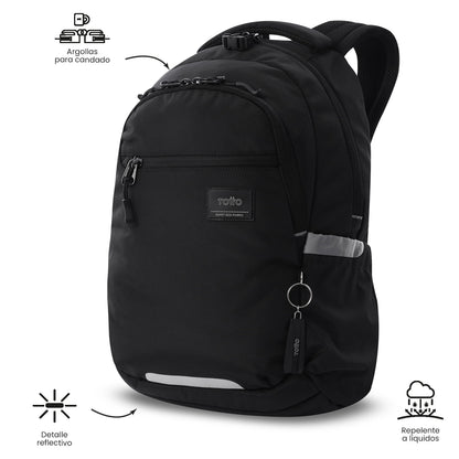 Mochila universitária unissex preta do Mississippi com compartimento para laptop de 14".