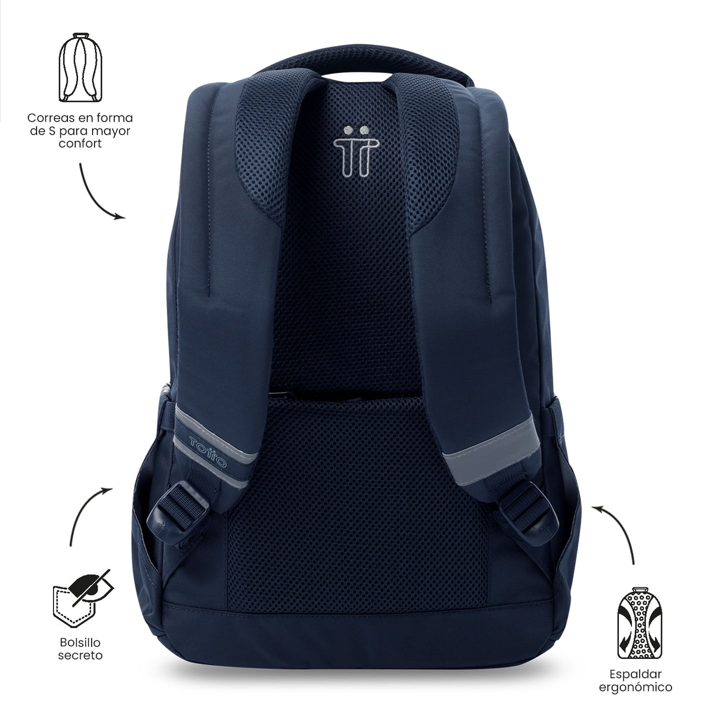 Mochila universitária unissex azul Mississippi com compartimento para laptop de 14".