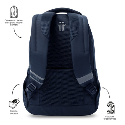 Mochila universitária unissex azul Mississippi com compartimento para laptop de 14".