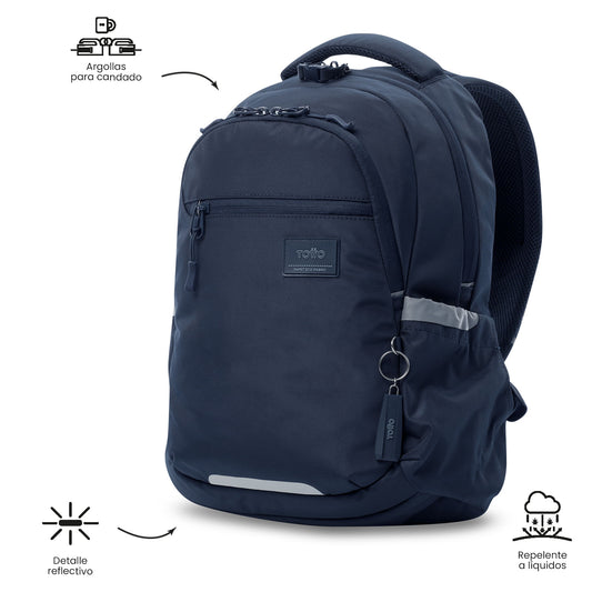 Mochila universitária unissex azul Mississippi com compartimento para laptop de 14".