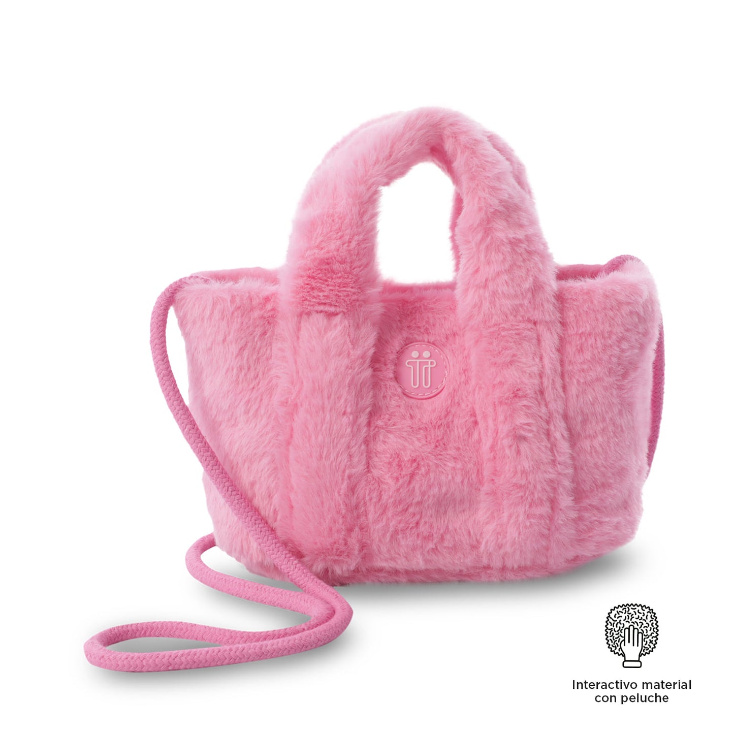 Bolsa de pelúcia rosa fofinha para meninas