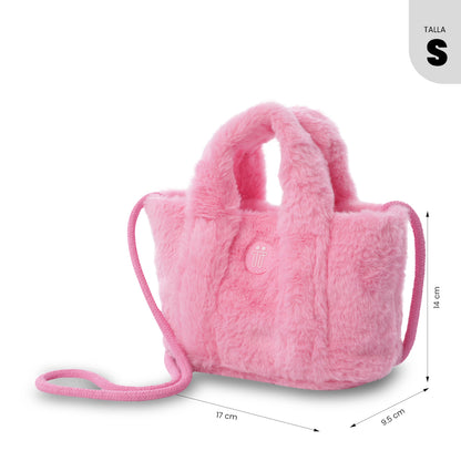 Bolsa de pelúcia rosa fofinha para meninas