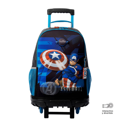 Morral con ruedas Niño Avengers Capitán América Grande Gris