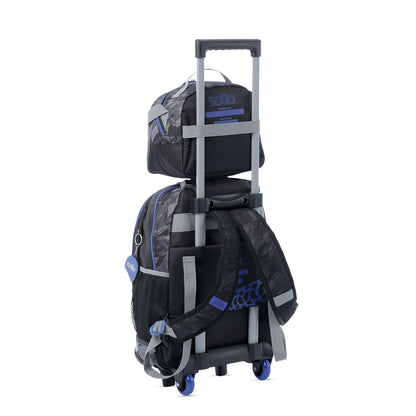 Combo Escolar Niño X3 Maleta Ruedas+Lonchera+Multiuso Helmet Racer Negro