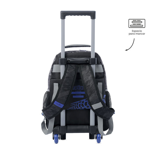 Combo Escolar Niño X3 Maleta Ruedas+Lonchera+Multiuso Helmet Racer Negro