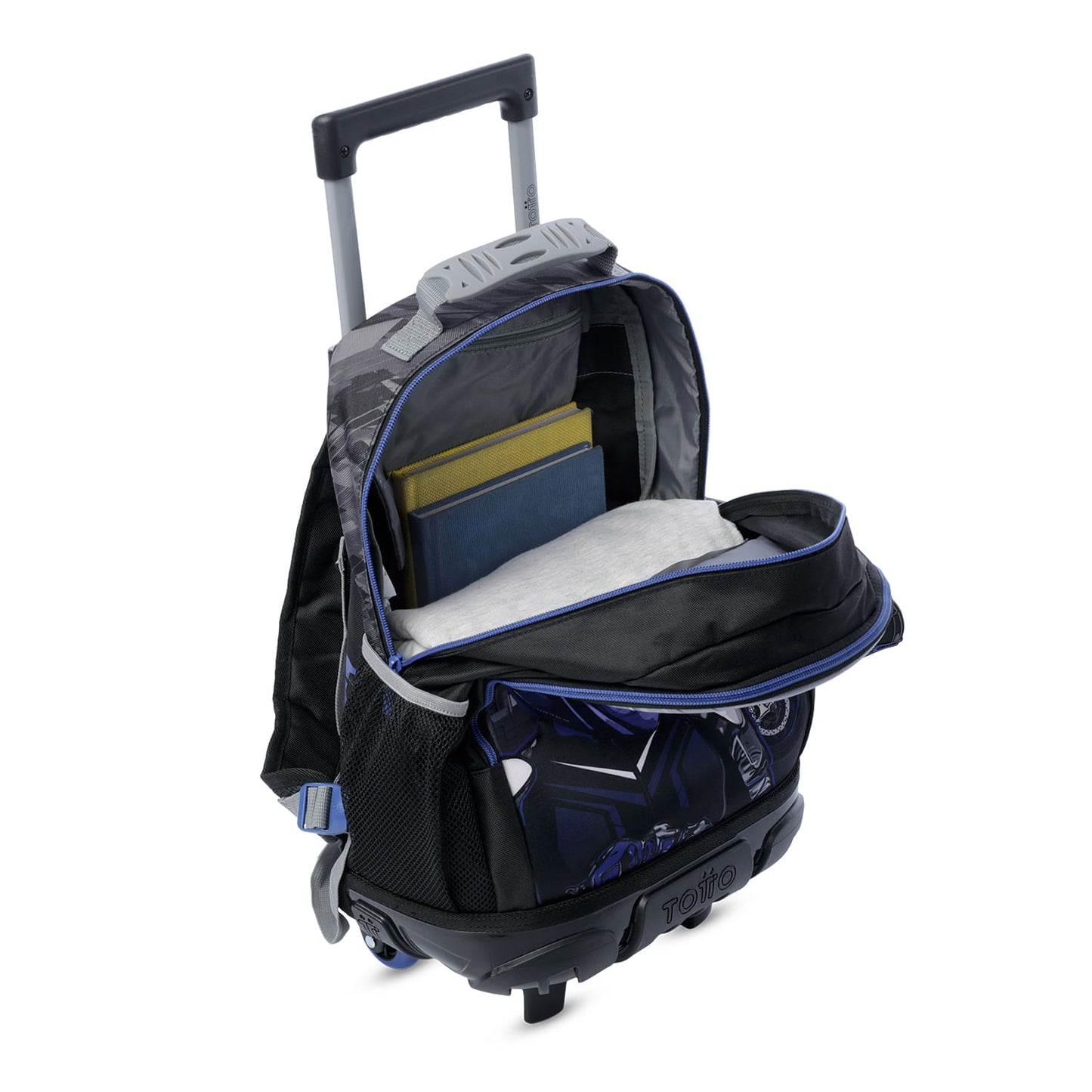 Combo Escolar Niño X3 Maleta Ruedas+Lonchera+Multiuso Helmet Racer Negro