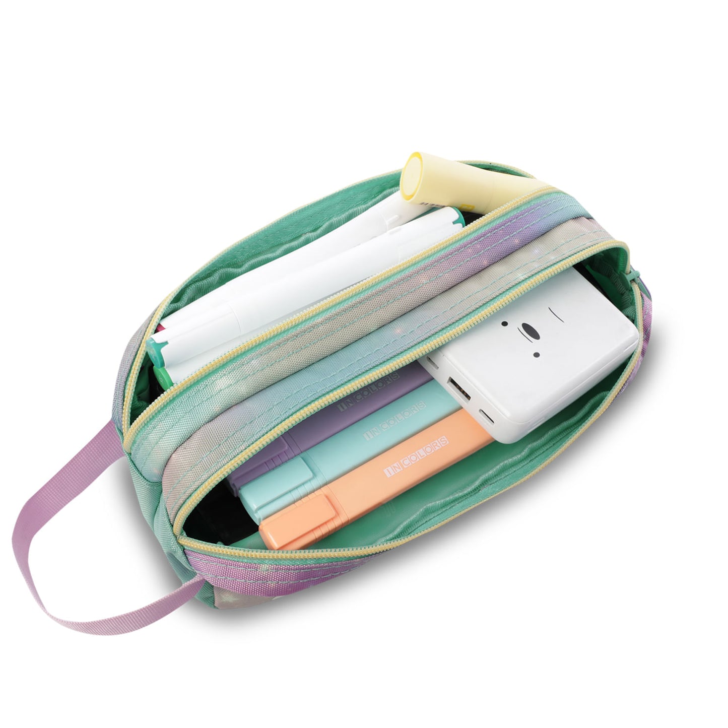 Conjunto Escolar Feminino X3: Mala com Rodinhas + Lancheira + Bolsa Multiuso (Cinza Suave)