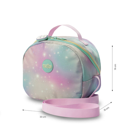 Conjunto Escolar Feminino X3: Mala com Rodinhas + Lancheira + Bolsa Multiuso (Cinza Suave)