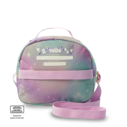 Conjunto Escolar Feminino X3: Mala com Rodinhas + Lancheira + Bolsa Multiuso (Cinza Suave)