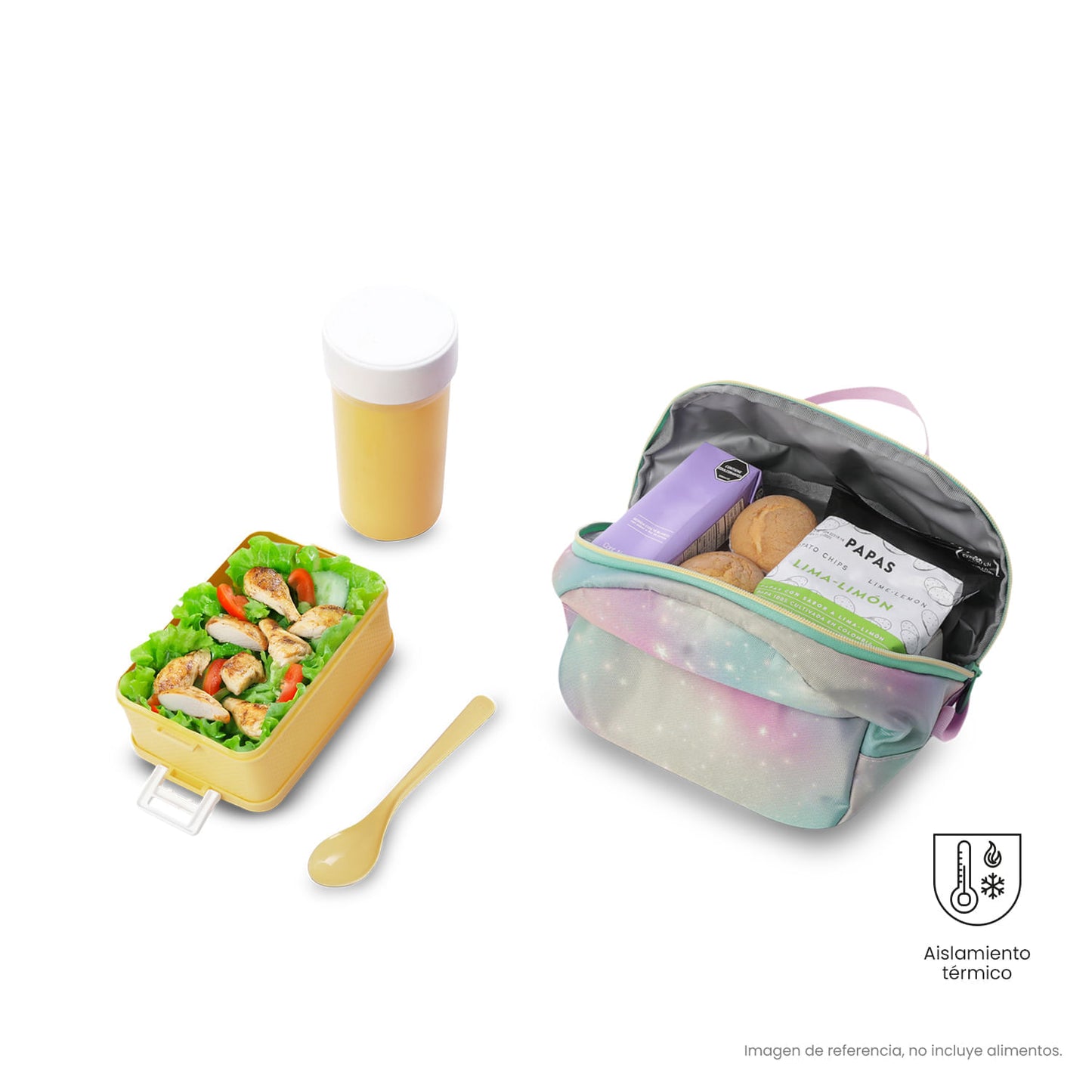 Conjunto Escolar Feminino X3: Mala com Rodinhas + Lancheira + Bolsa Multiuso (Cinza Suave)