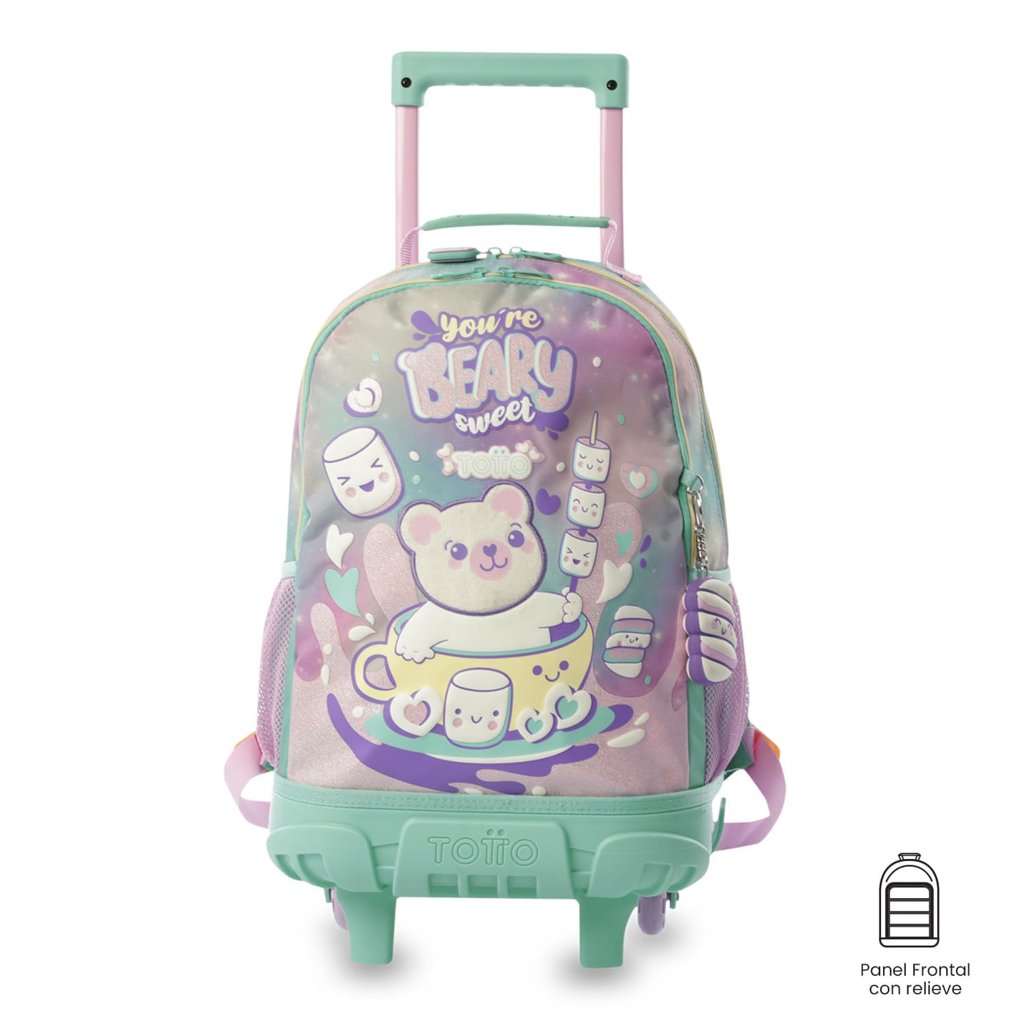 Conjunto Escolar Feminino X3: Mala com Rodinhas + Lancheira + Bolsa Multiuso (Cinza Suave)