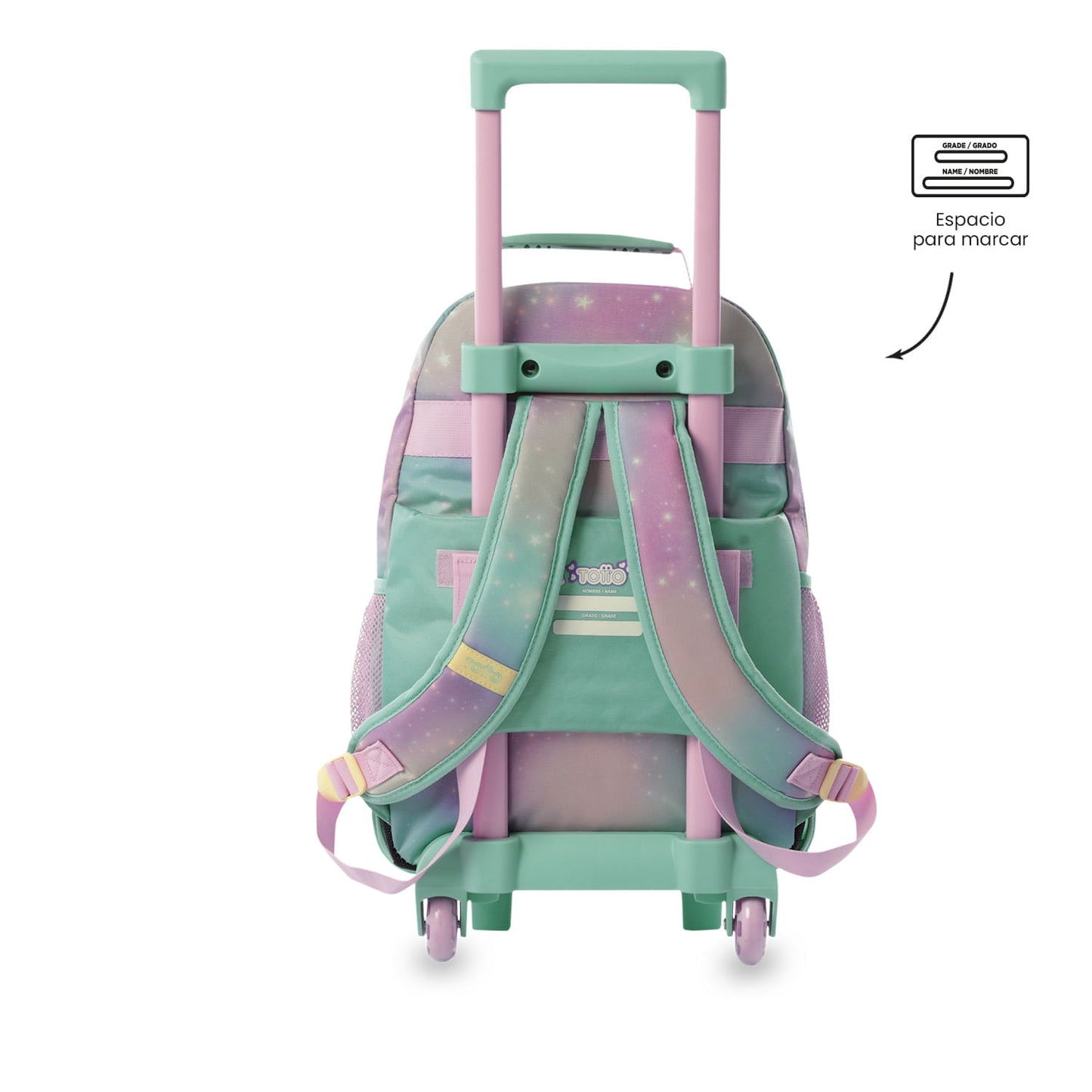 Conjunto Escolar Feminino X3: Mala com Rodinhas + Lancheira + Bolsa Multiuso (Cinza Suave)