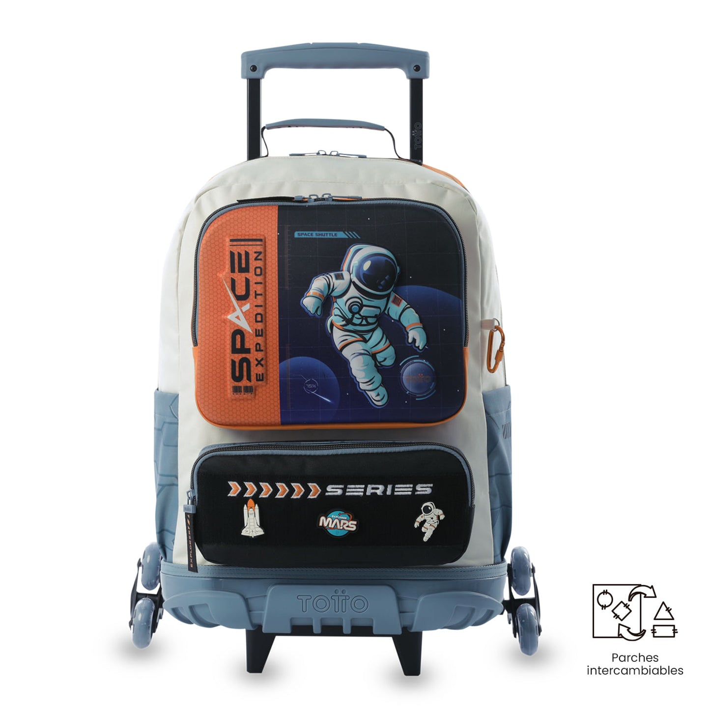 Maleta para Niño con ruedas Morral 3 Ruedas Gemini Grande Naranja