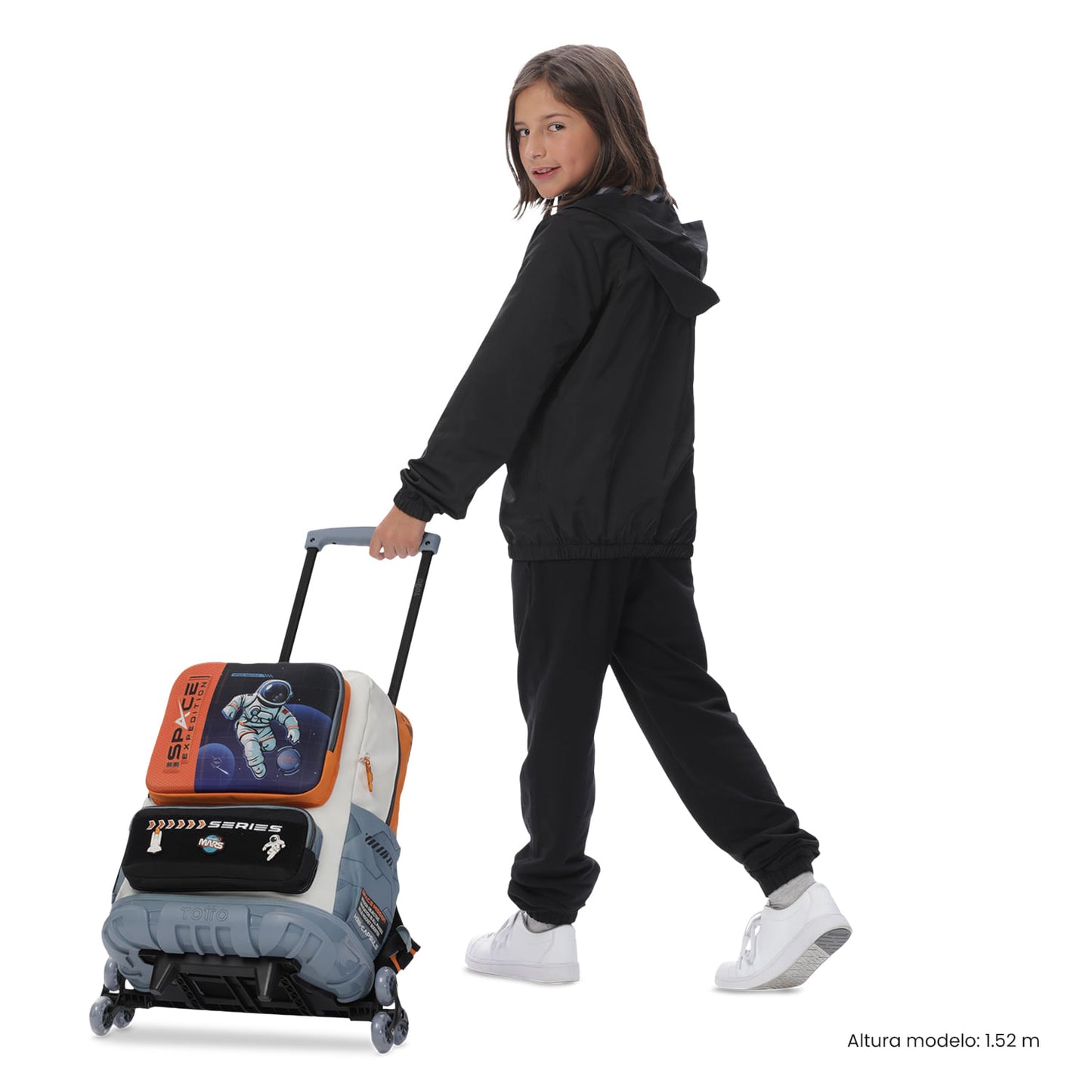 Maleta para Niño con ruedas Morral 3 Ruedas Gemini Grande Naranja