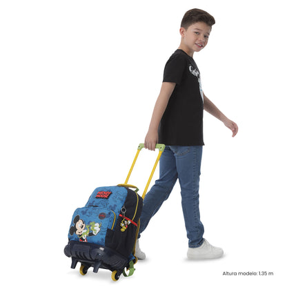 Maleta para Niño con ruedas Mickey Mediano Azul