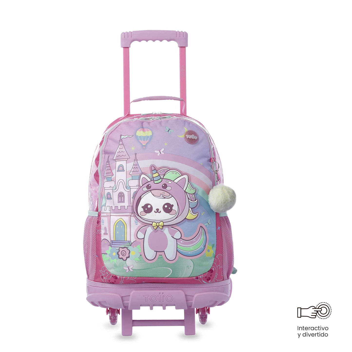 Mala de viagem grande rosa com rodinhas Magic Spark para meninas