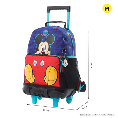 Morral con ruedas Niño Mickey Mediano Azul