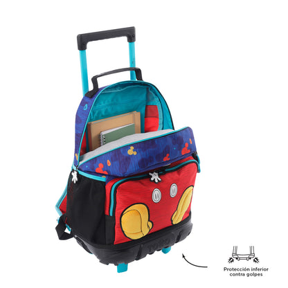 Morral con ruedas Niño Mickey Mediano Azul