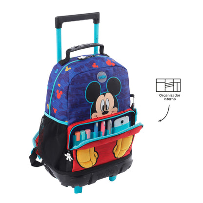Morral con ruedas Niño Mickey Mediano Azul