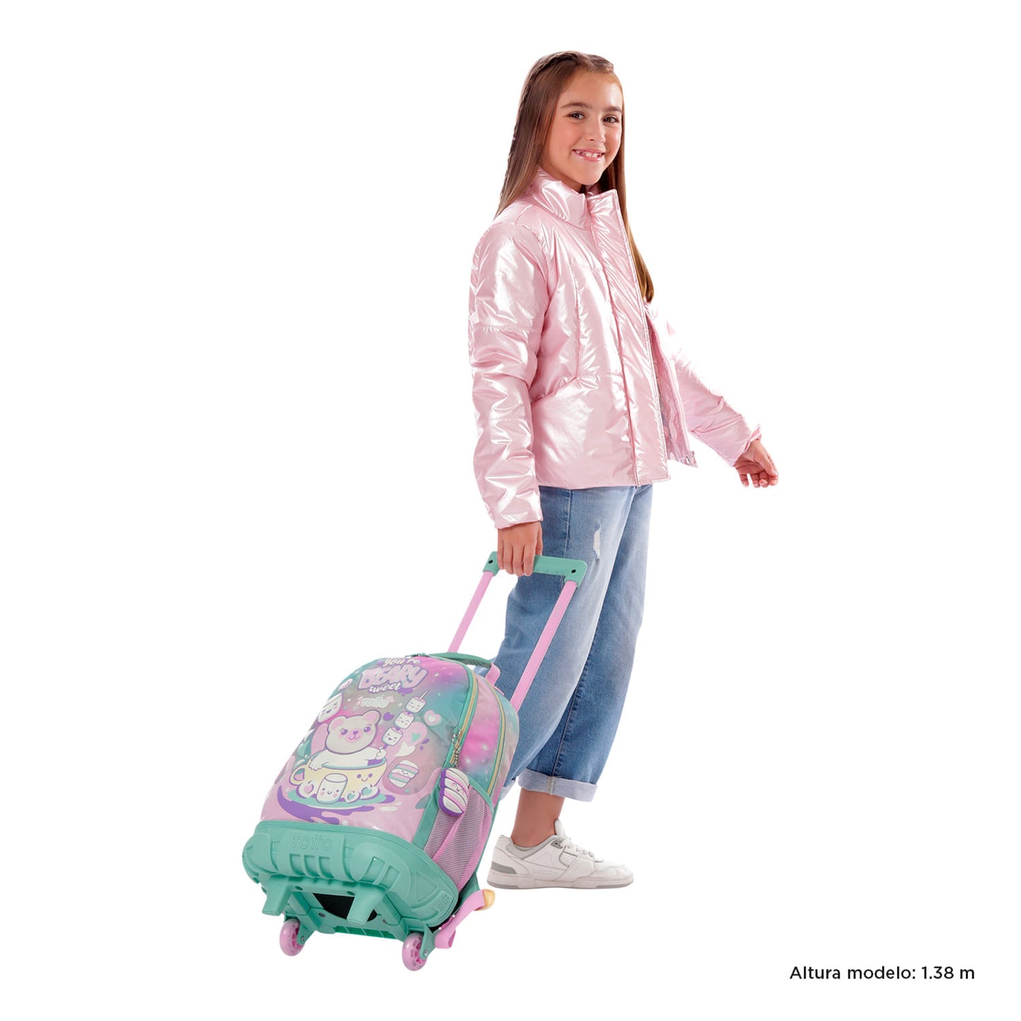 Morral con ruedas Niña Mellow Mediano Gris