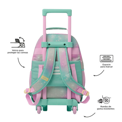 Morral con ruedas Niña Mellow Mediano Gris