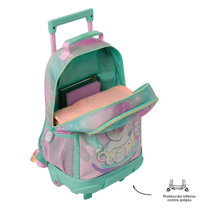 Morral con ruedas Niña Mellow Mediano Gris