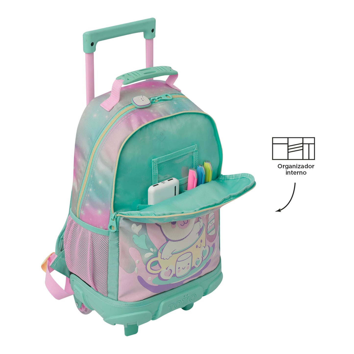 Morral con ruedas Niña Mellow Mediano Gris