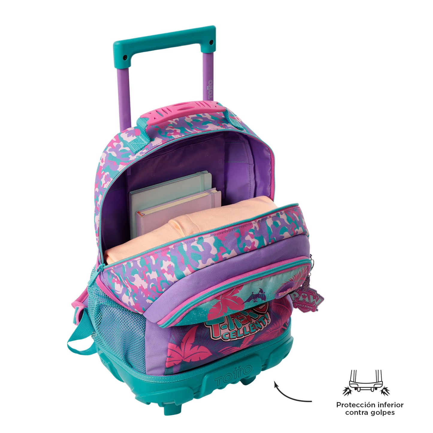 Morral con ruedas Niña Paw Patrol Mediano Morado