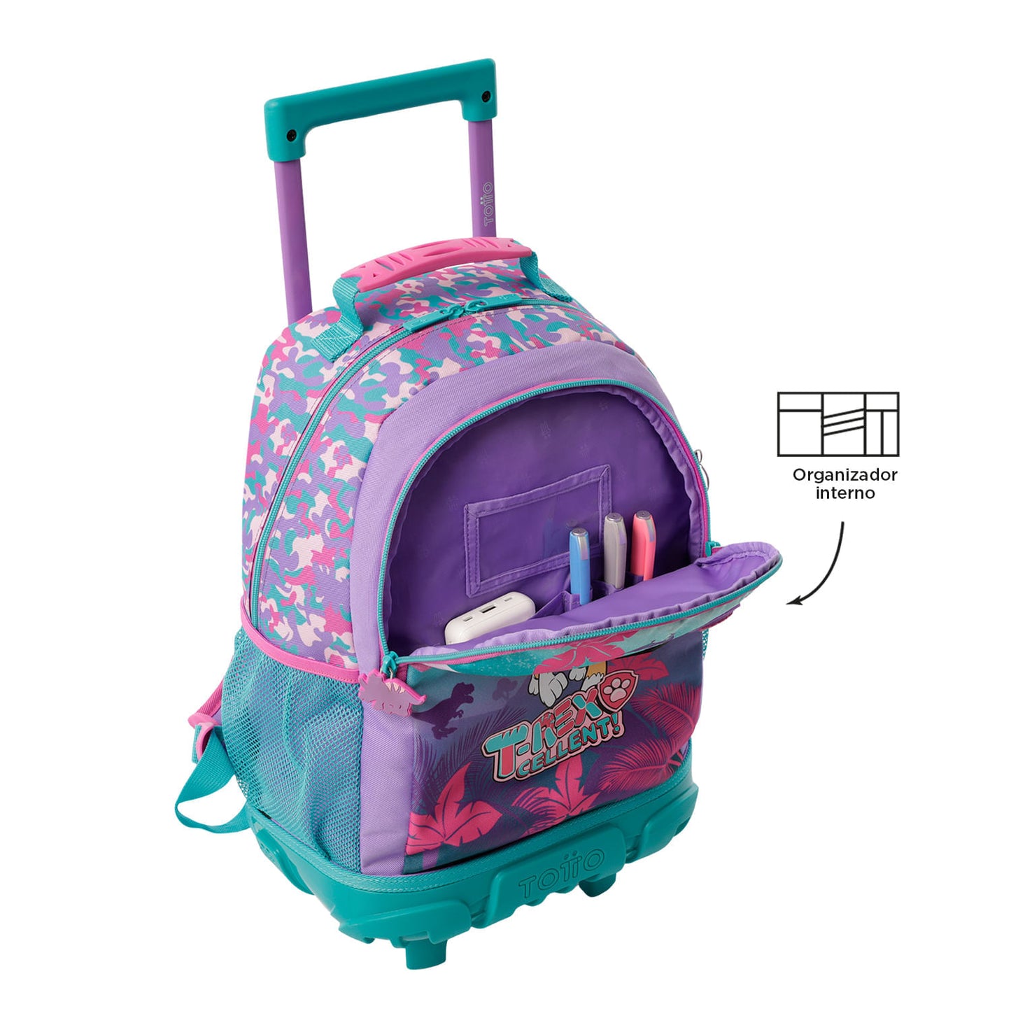 Morral con ruedas Niña Paw Patrol Mediano Morado