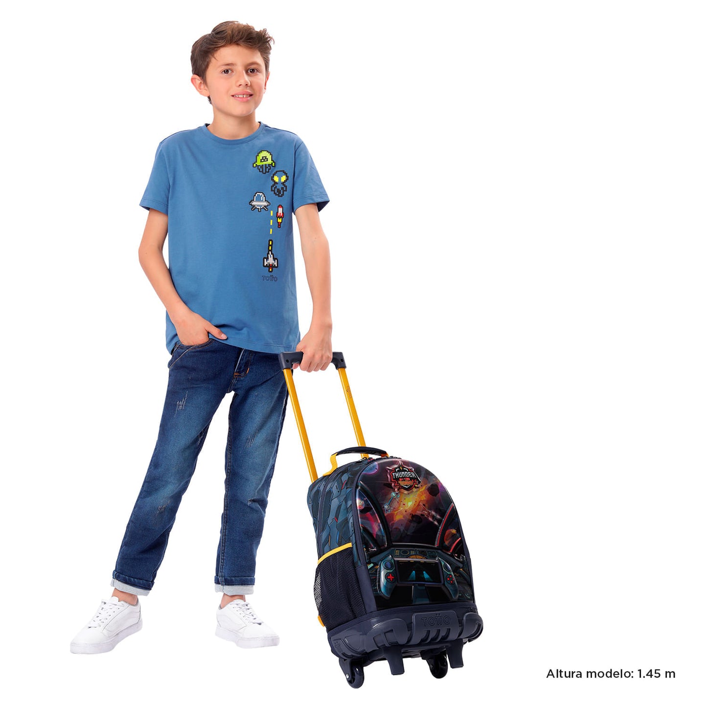 Morral con ruedas Niño Sentinel Mediano Gris