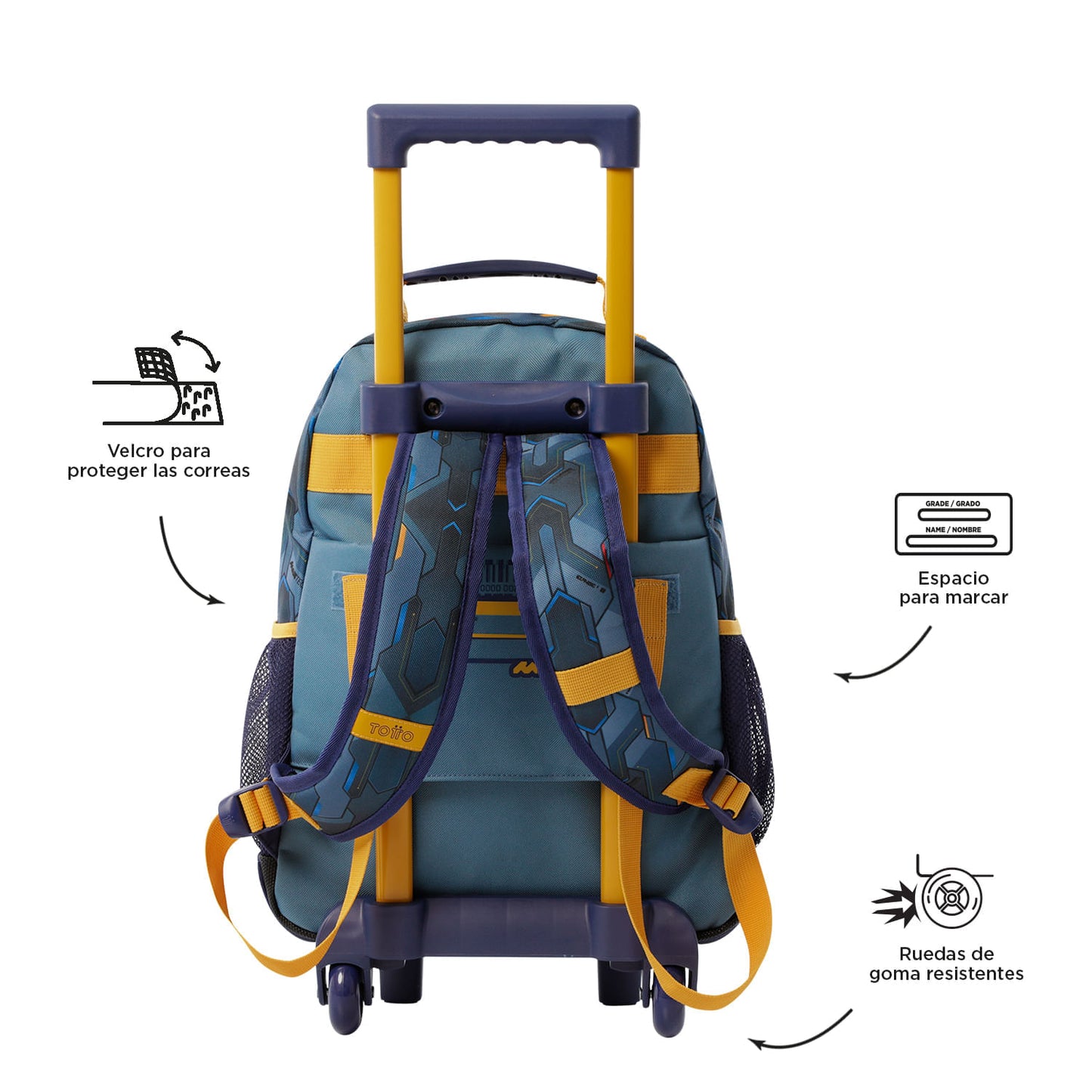 Morral con ruedas Niño Sentinel Mediano Gris