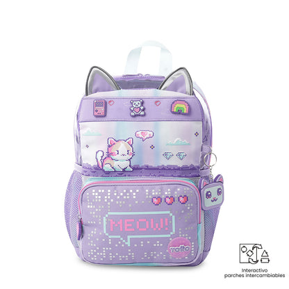 Mochila pequena roxa Andy Cat para meninas