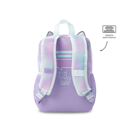 Mochila pequena roxa Andy Cat para meninas