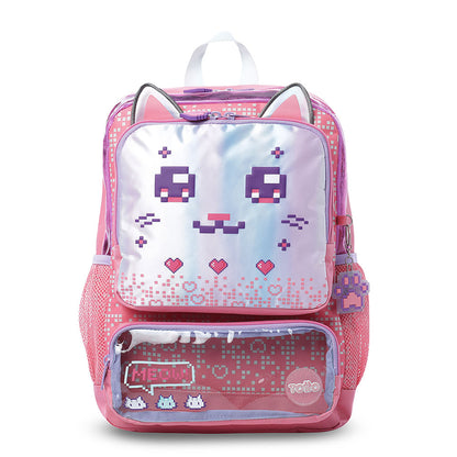 Mochila média rosa Andy Cat para meninas