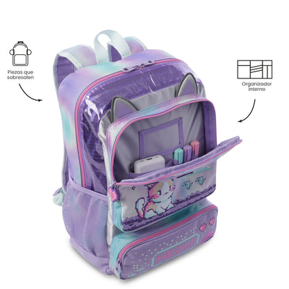 Morral para Niña Andy Cat Grande Morado