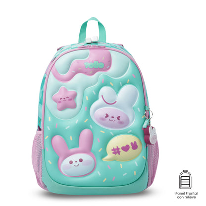 Mochila grande verde Bunny Pump para meninas