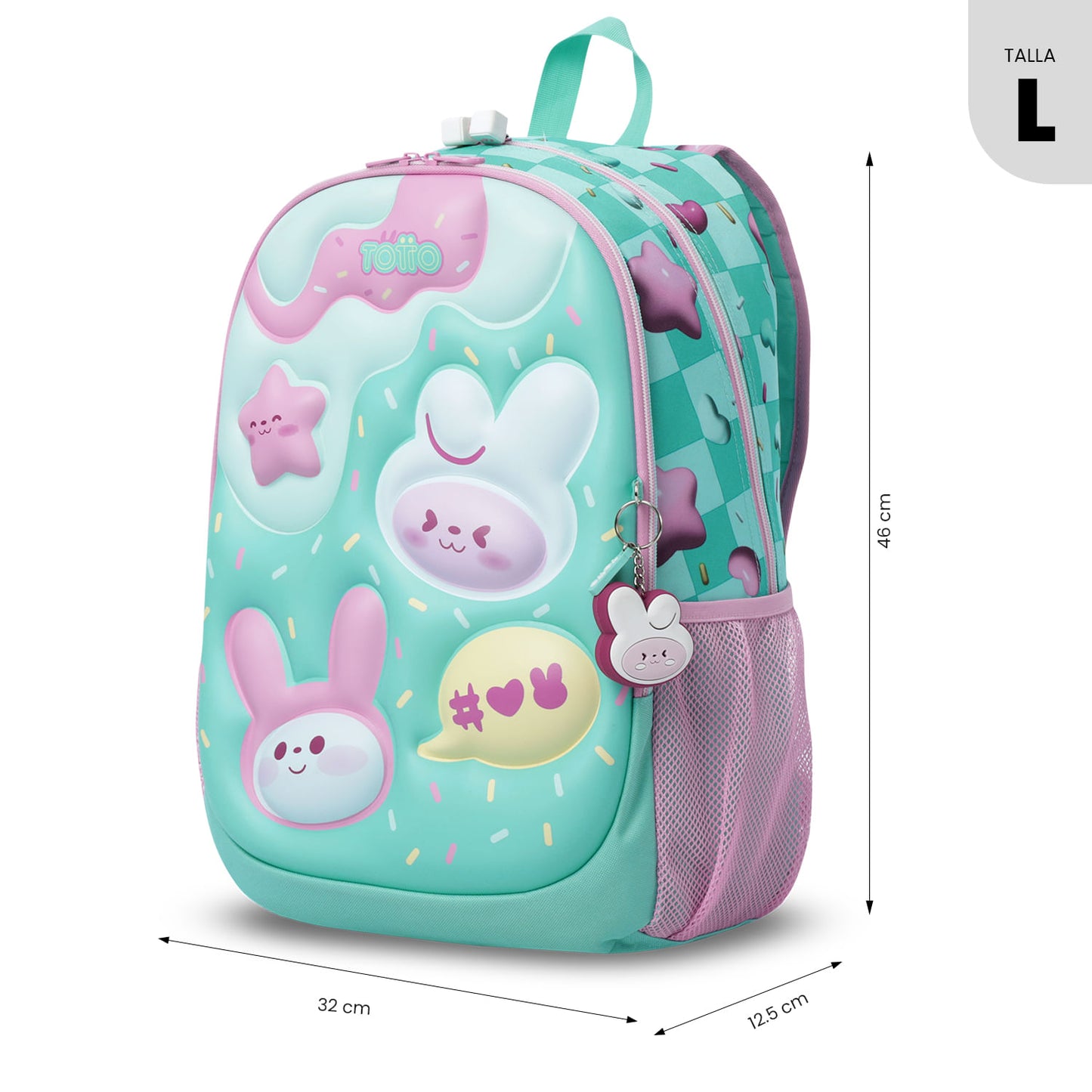 Mochila grande verde Bunny Pump para meninas