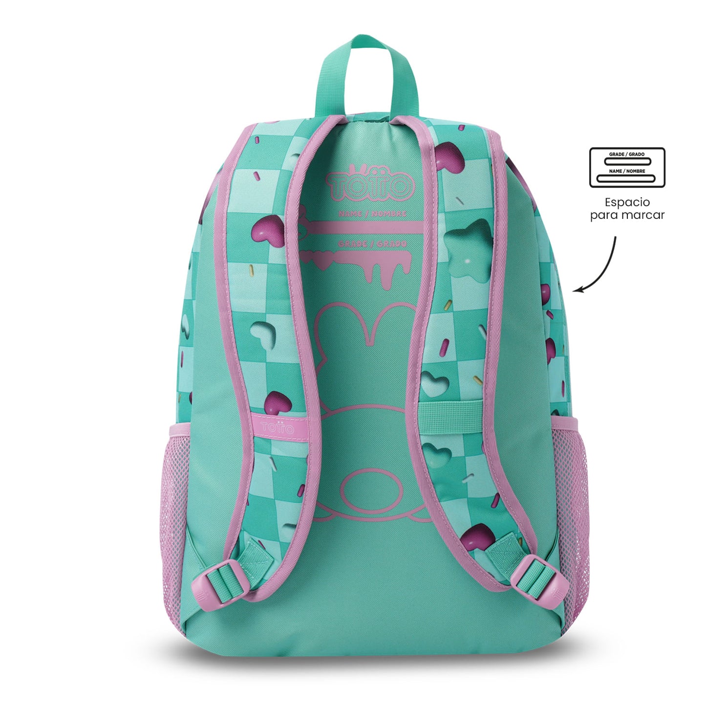 Mochila grande verde Bunny Pump para meninas