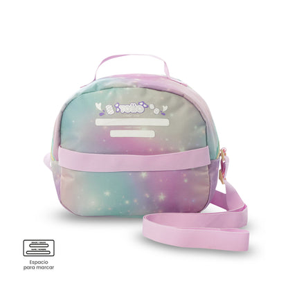 Conjunto Escolar Feminino (3 peças): Mochila + Lancheira + Bolsa Multiuso (Cinza Suave)