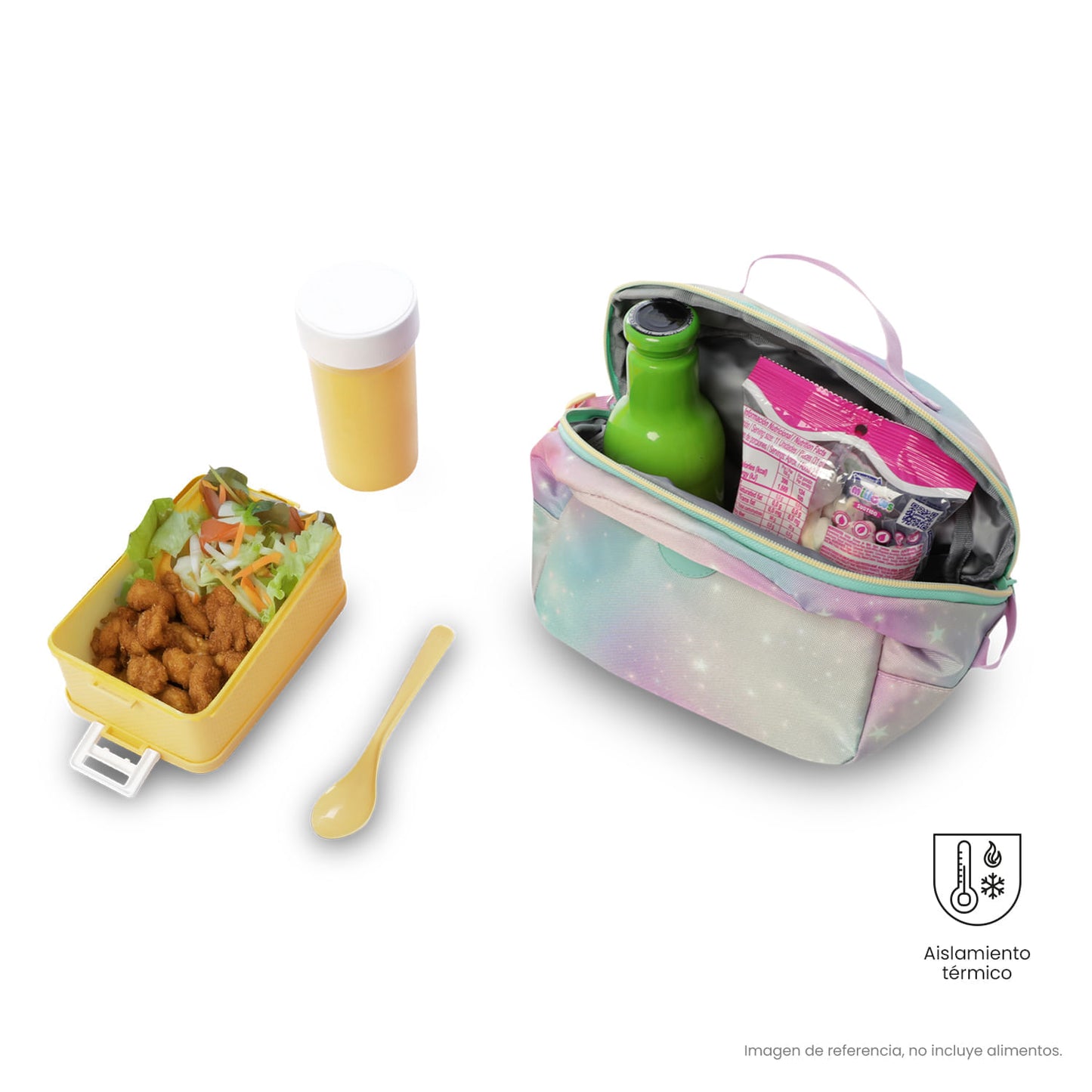 Conjunto Escolar Feminino (3 peças): Mochila + Lancheira + Bolsa Multiuso (Cinza Suave)
