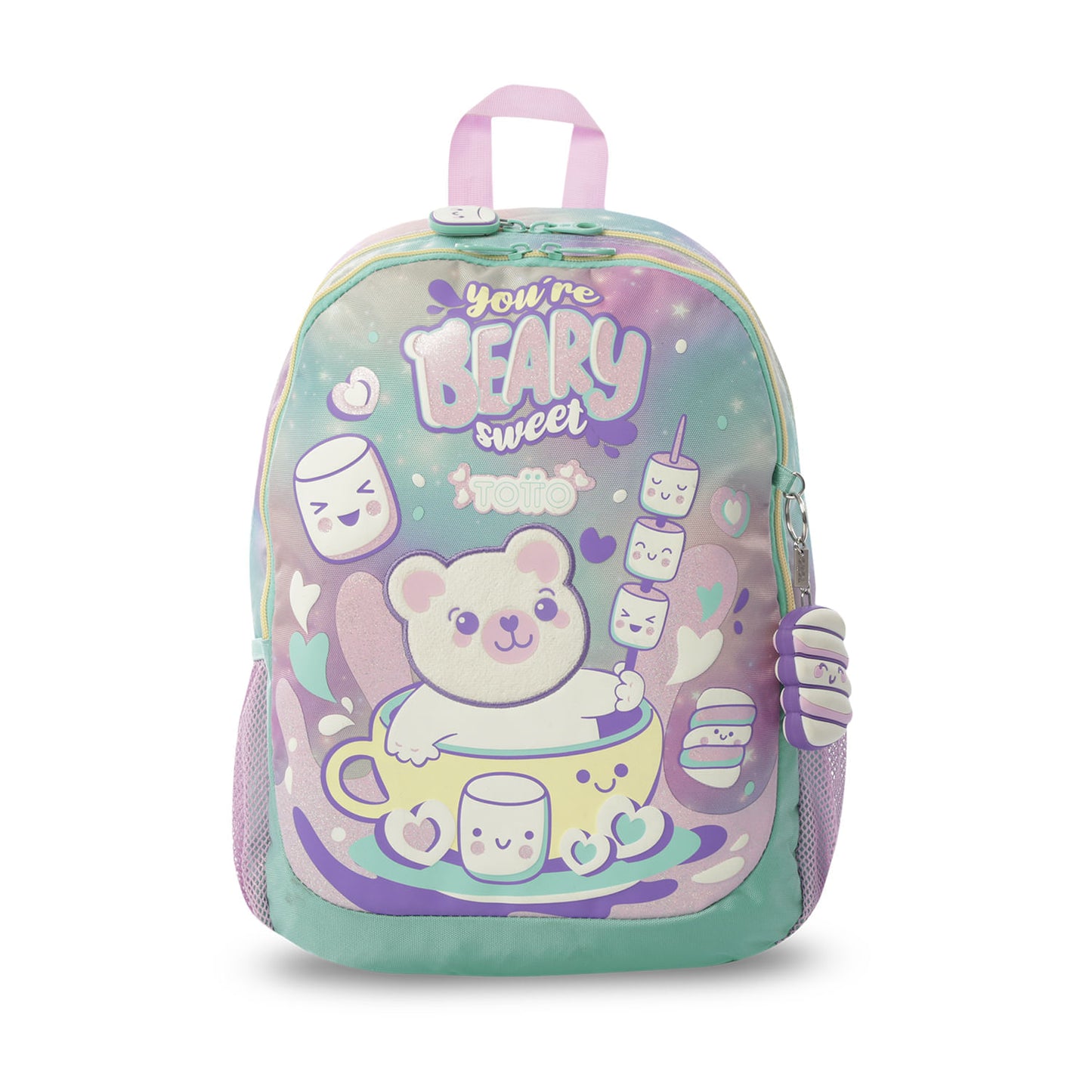 Conjunto Escolar Feminino (3 peças): Mochila + Lancheira + Bolsa Multiuso (Cinza Suave)