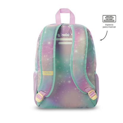 Conjunto Escolar Feminino (3 peças): Mochila + Lancheira + Bolsa Multiuso (Cinza Suave)