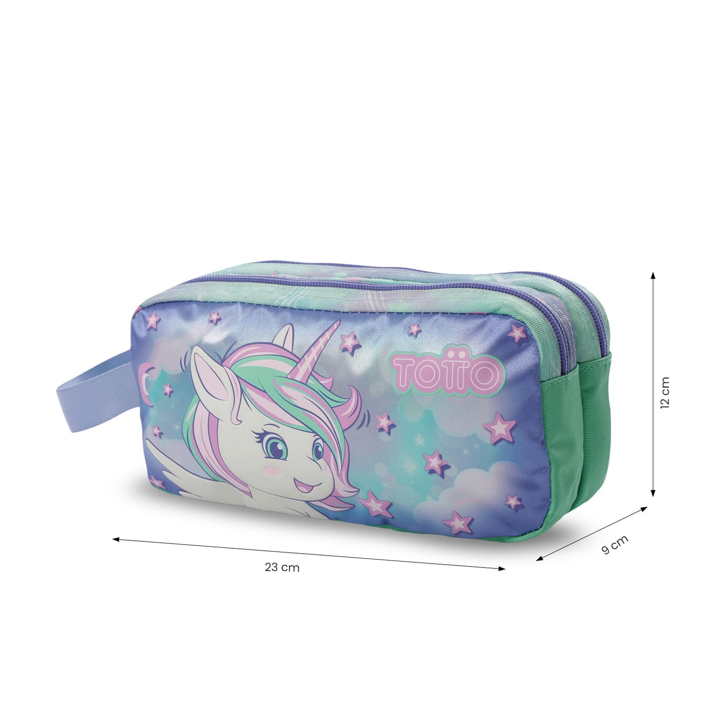 Conjunto Escolar Feminino X3: Mochila + Lancheira + Bolsa Multiuso Sonhos Mágicos (Verde)