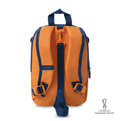Combo Infantil X2 Morral para Niño Kido Naranja + Gorra Rize