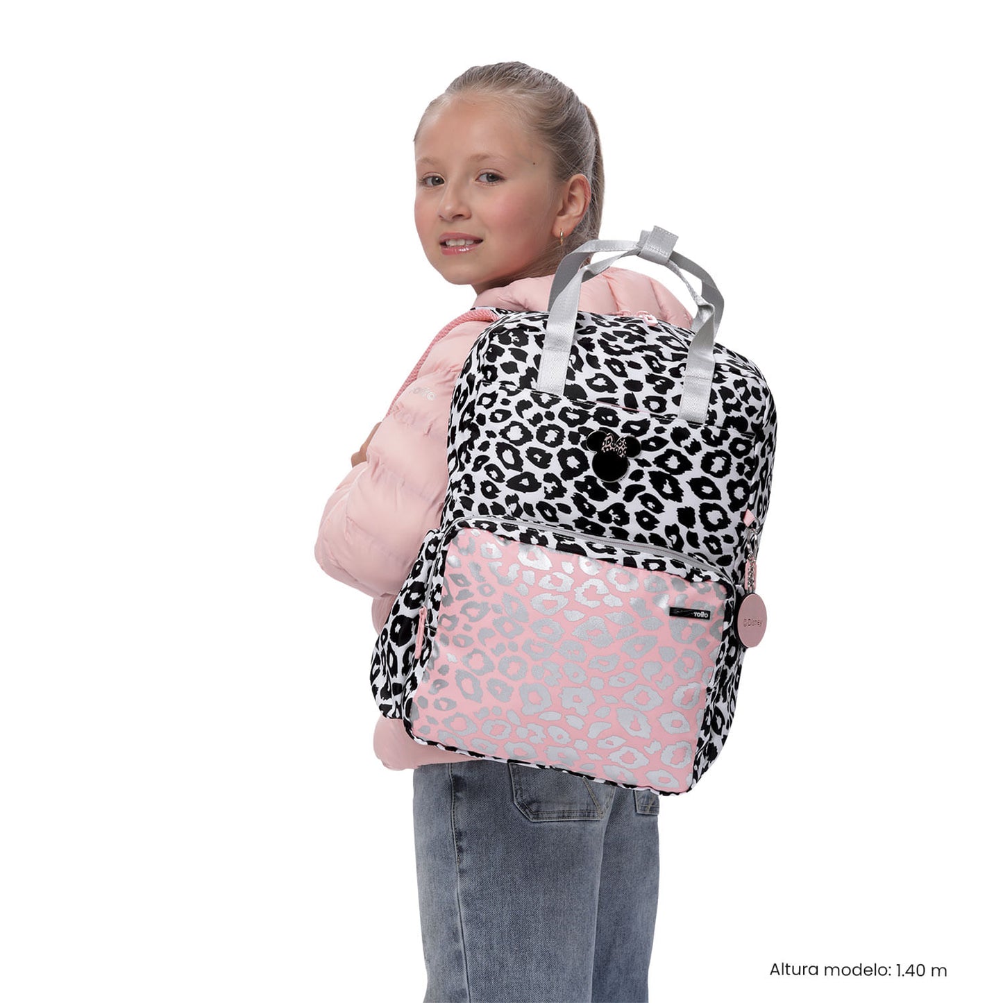 Mochila pequena branca Minnie Mouse Be You para meninas