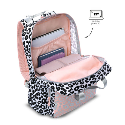 Mochila pequena branca Minnie Mouse Be You para meninas