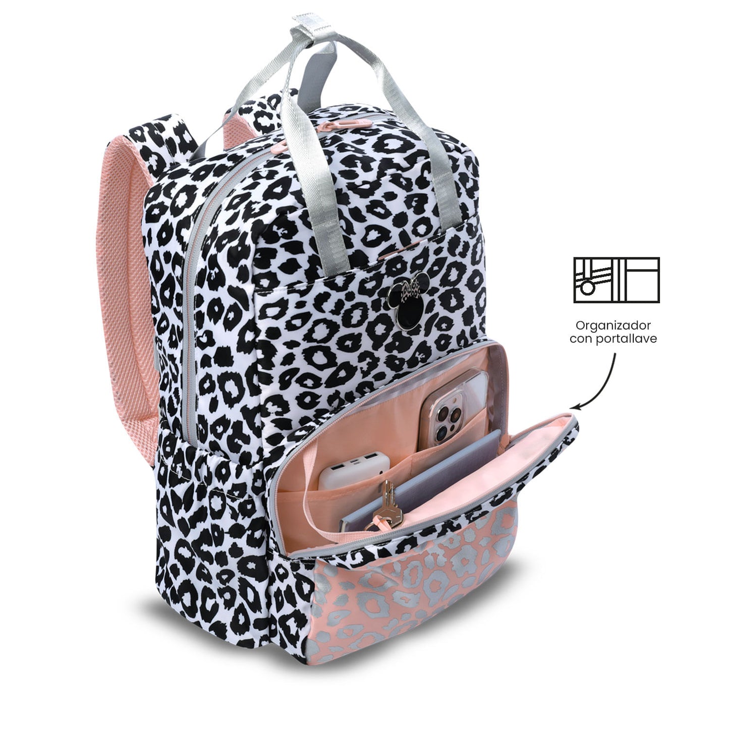 Mochila pequena branca Minnie Mouse Be You para meninas