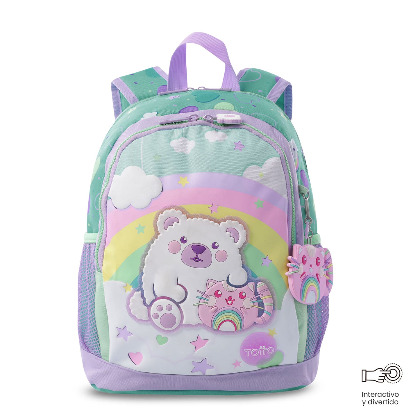 Morral Mediano + Libro Para Colorear Little Magic para Niña Azul