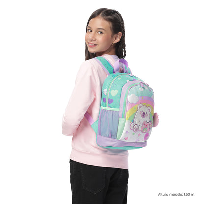 Morral Mediano + Libro Para Colorear Little Magic para Niña Azul