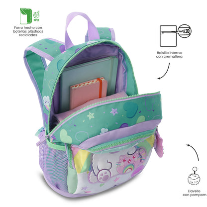 Morral Mediano + Libro Para Colorear Little Magic para Niña Azul